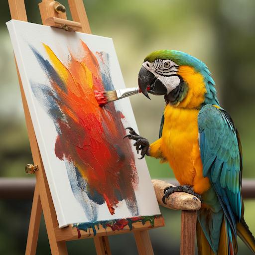 Painting with the Palace Parrots!